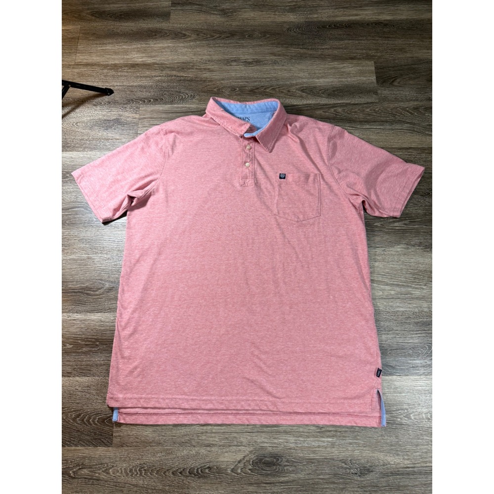 Chaps Polo Shirt Mens XLT Seacoast Wash Salmon Pink Heathered Preppy